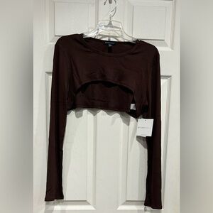 Beyond Yoga Women's XL Formation Shrug Espresso Brown NWT Long Sleeve Ribbed